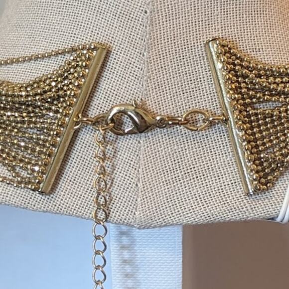 ABS Allen Schwartz 25 Gold Tone Dainty Bead Ball Chains Cascade Necklace - Picture 8 of 9